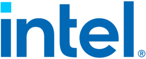 Image principalement bleue unie avec un microprocesseur Intel bleu clair dans le coin supérieur gauche.