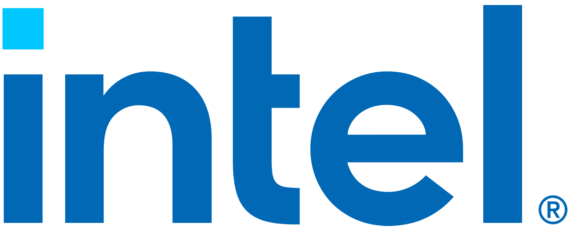 Image principalement bleue unie avec un microprocesseur Intel bleu clair dans le coin supérieur gauche.