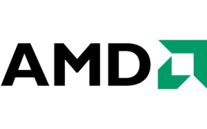 Le logo d'AMD (Advanced Micro Devices), comportant les lettres « AMD » en blanc avec une flèche verte sur fond vert foncé, représente sa gamme comprenant des processeurs et des cartes graphiques AMD.