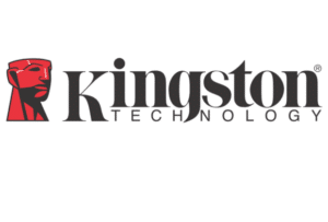 Le logo Kingston présente une silhouette rouge stylisée représentant une tête à gauche et le nom de l'entreprise en texte noir à droite.